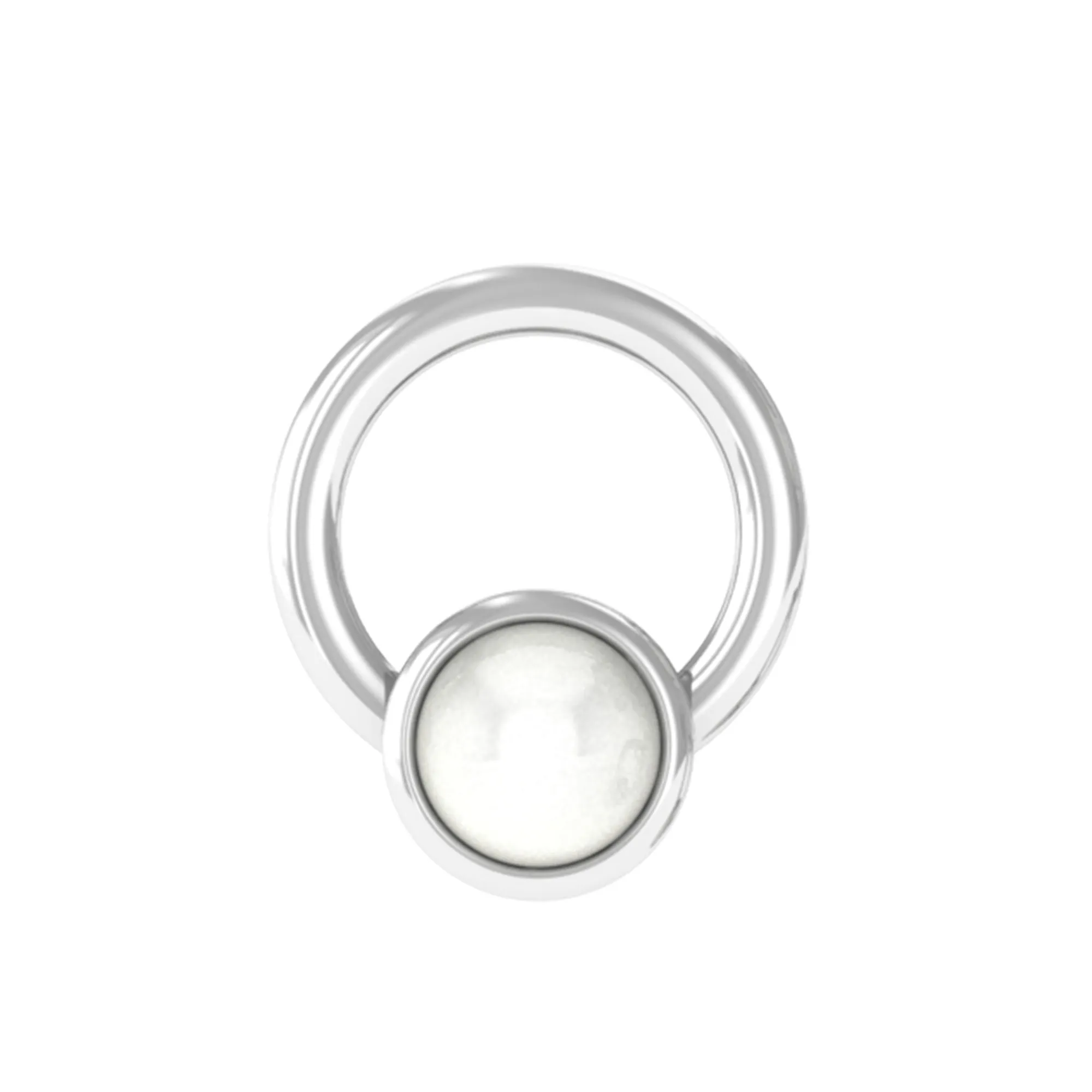 Natural Freshwater Pearl Open Circle Helix Earring