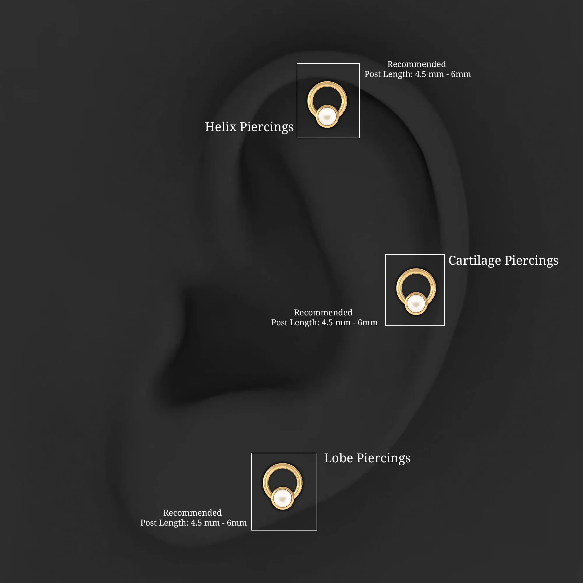 Natural Freshwater Pearl Open Circle Helix Earring
