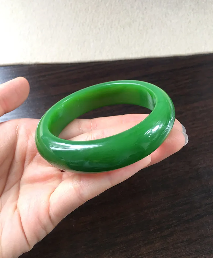 Natural Jade Bangle Nephrite Bangle Internal Diameter 58.7mm NBE049