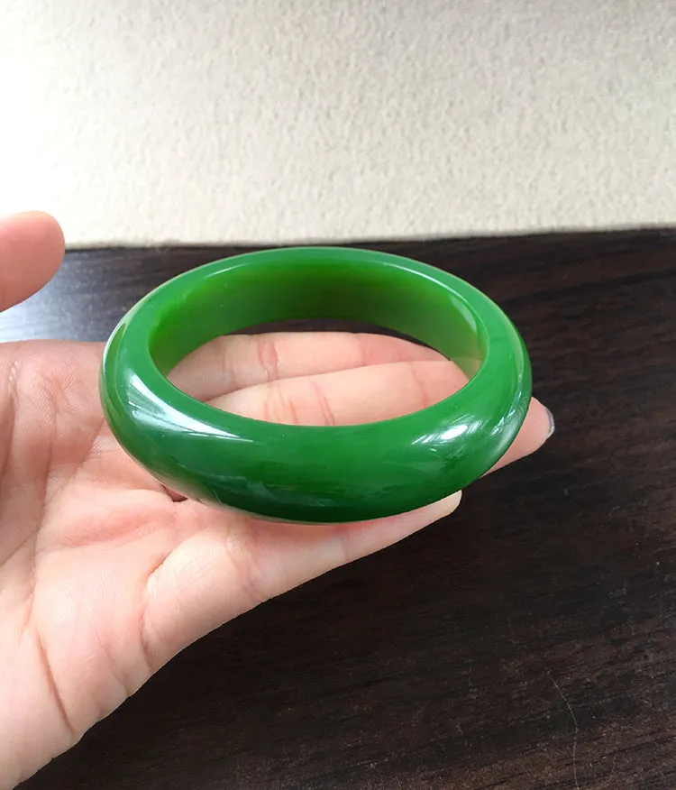 Natural Jade Bangle Nephrite Bangle Internal Diameter 58.7mm NBE049