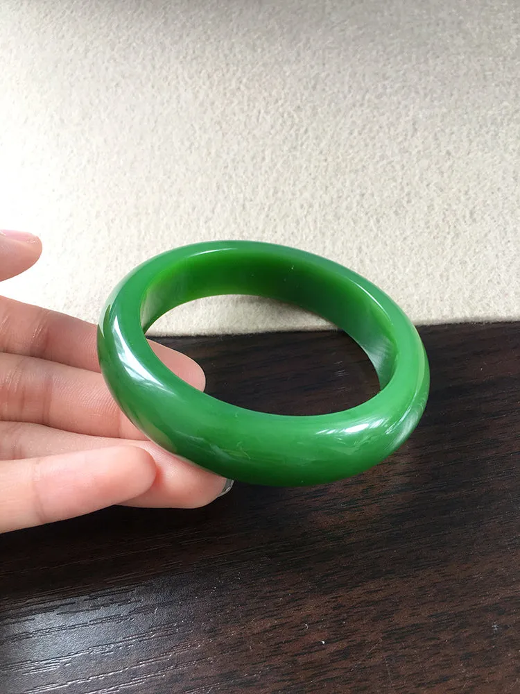 Natural Jade Bangle Nephrite Bangle Internal Diameter 58.7mm NBE049
