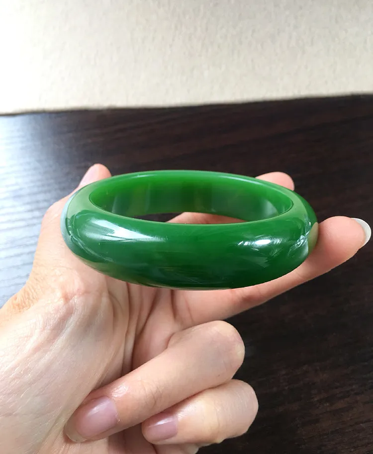 Natural Jade Bangle Nephrite Bangle Internal Diameter 58.7mm NBE049