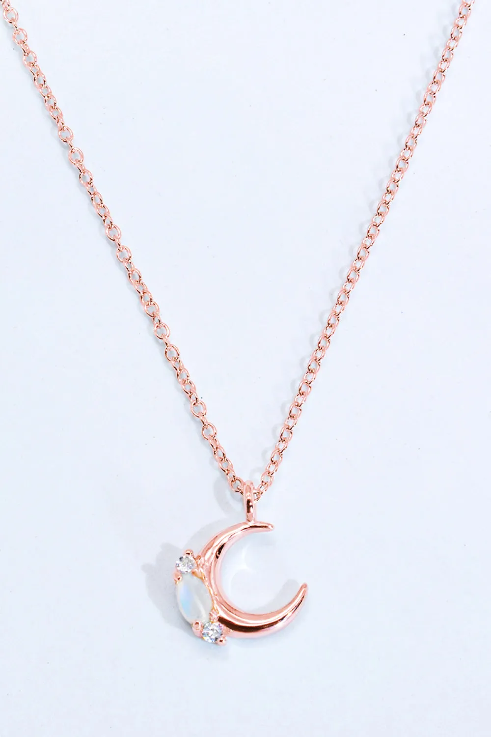 Natural Moonstone Moon Pendant Necklace