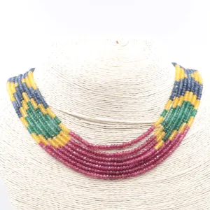 Natural Multi-color Quartz gemstone Necklace 16-22 Inches Adjustable Jewelry Quartz stone Necklace Multi-color Quartz Necklace SKU: 6142597