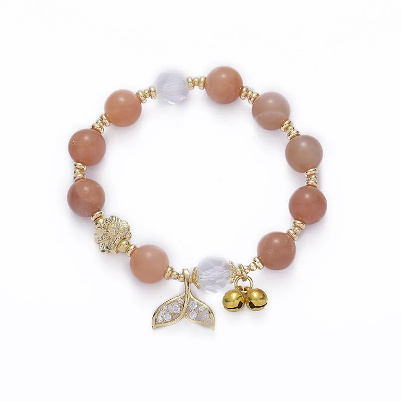 Natural Orange Moonstone Crystal Bracelet Fishtail