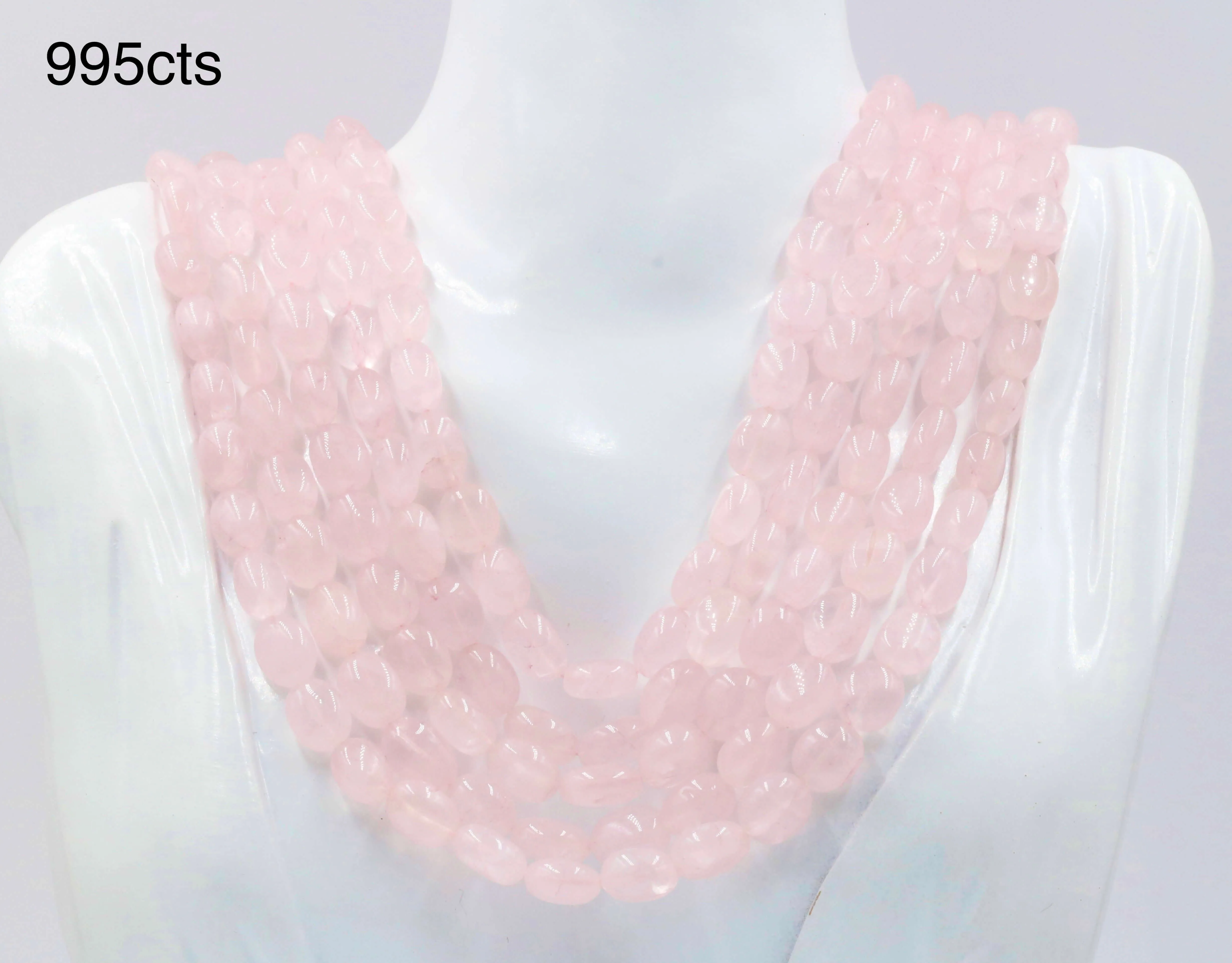 Natural Rose Quartz Necklace Genuine Quartz Necklace Pink Beaded Necklace Indian Necklace Sarafa Necklace Quartz Gemstone SKU: 6142852