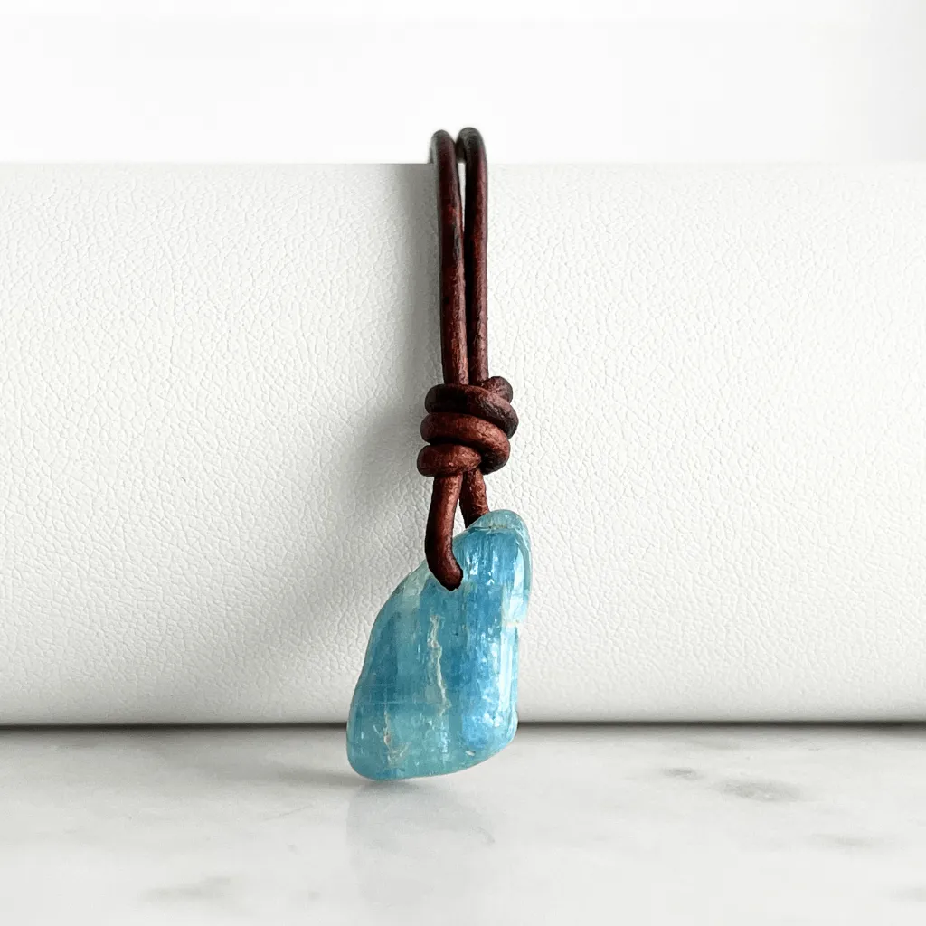 Natural Small Aquamarine Gemstone Pendant Necklace - Tranquil Waters