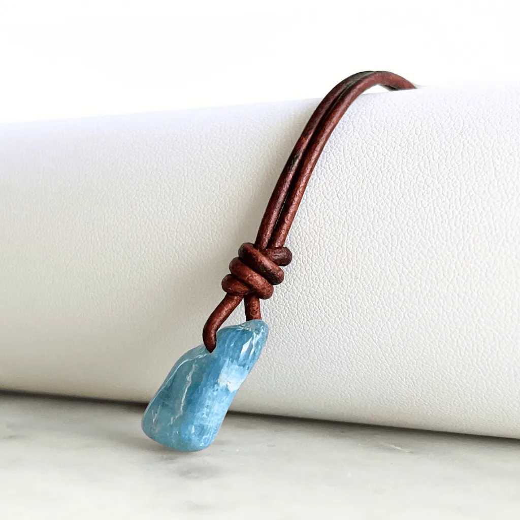 Natural Small Aquamarine Gemstone Pendant Necklace - Tranquil Waters