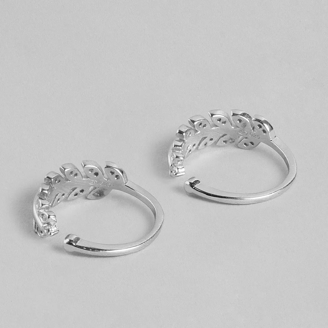 Nature's Grace - Leafy Silver Adjustable 925 Silver Toe Ring