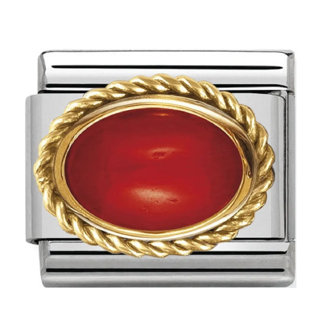 NOMINATION Link Gold with Coral Oval