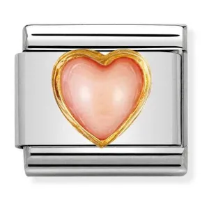 NOMINATION Link Gold With Pink Coral Heart