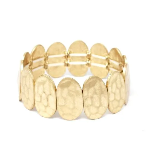 Oval Disk Bracelet - Gold