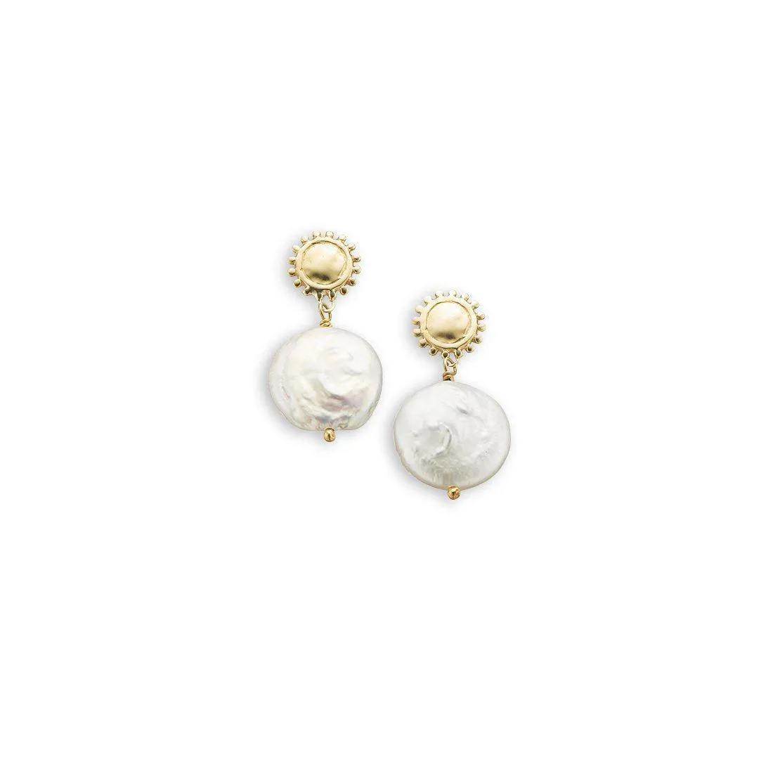 Palas - Sun & Moon Pearl Earrings