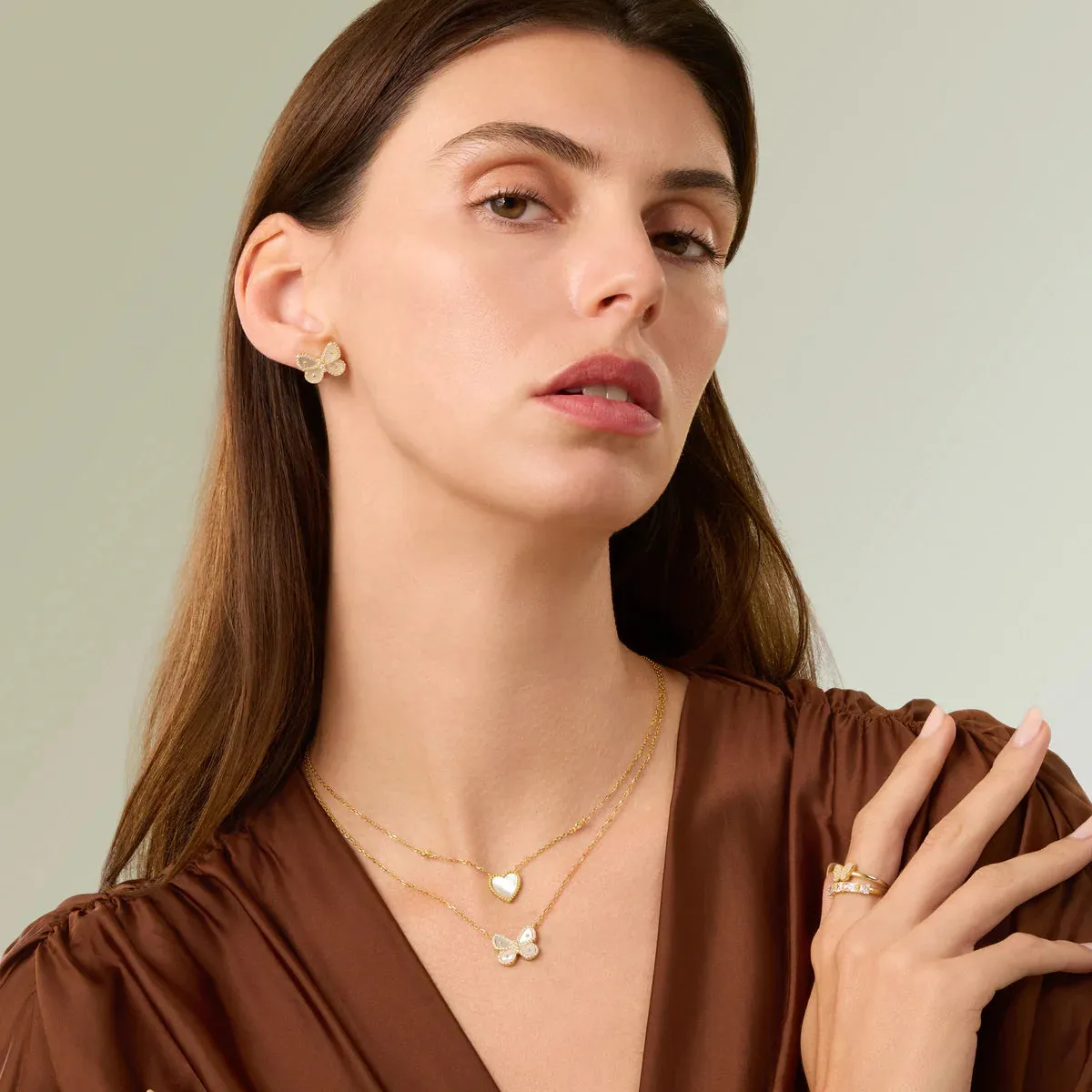 Pavé Pearl Butterfly Necklace