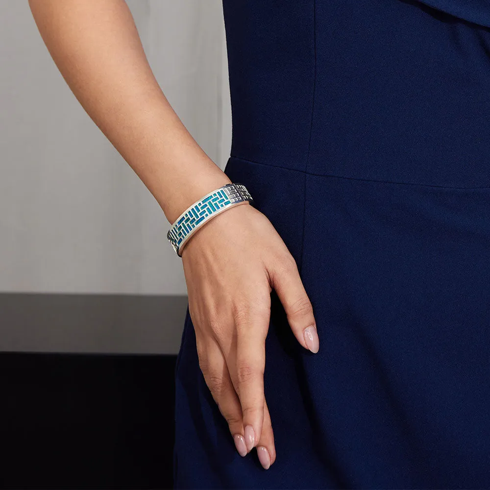 Pavilion Bangle - Shophouse Mauve - Sterling Silver