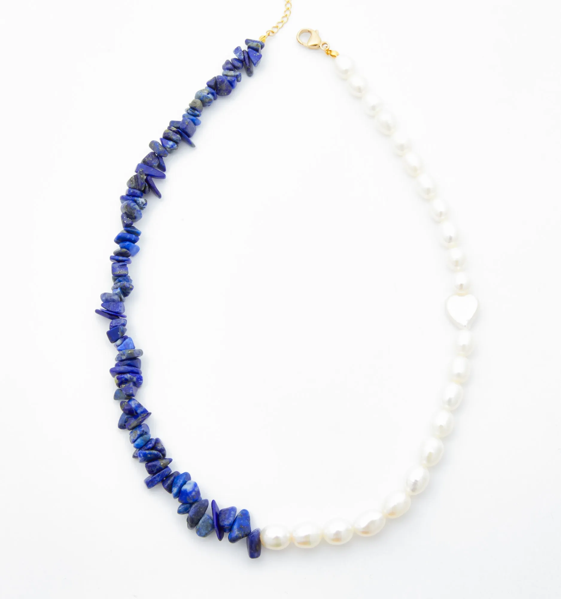 Pearl Choker Necklace With Lapis