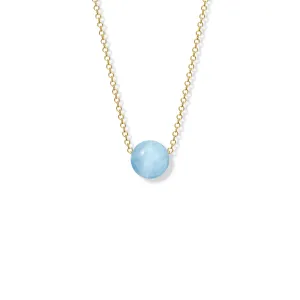 Pelota Necklace Yellow Gold - Aquamarine