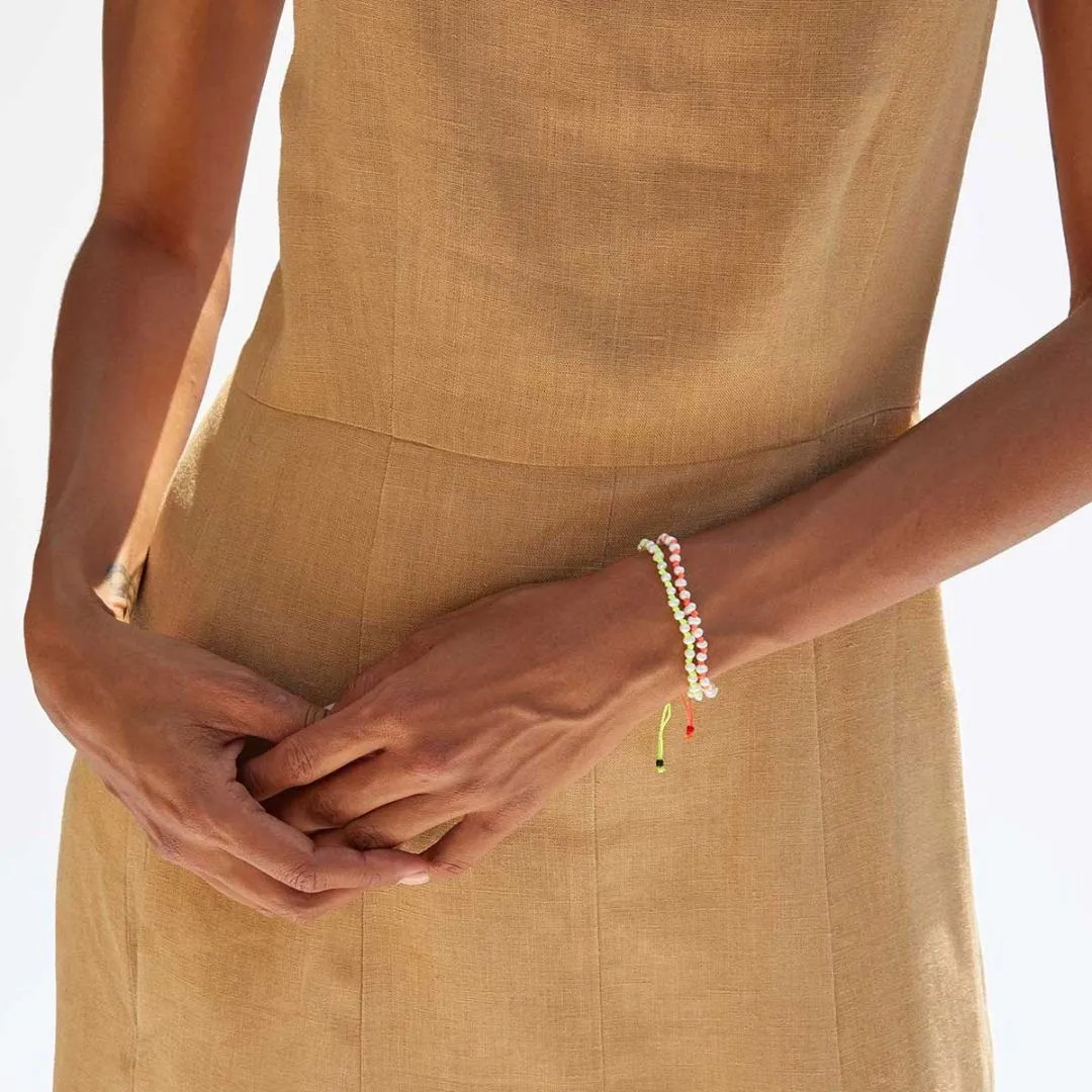 Petit Pearl Beaded Bracelet (Coral   Cream)