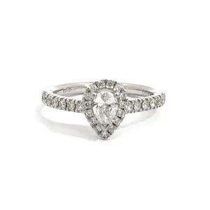 Platinum Diamond Teardrop Ring