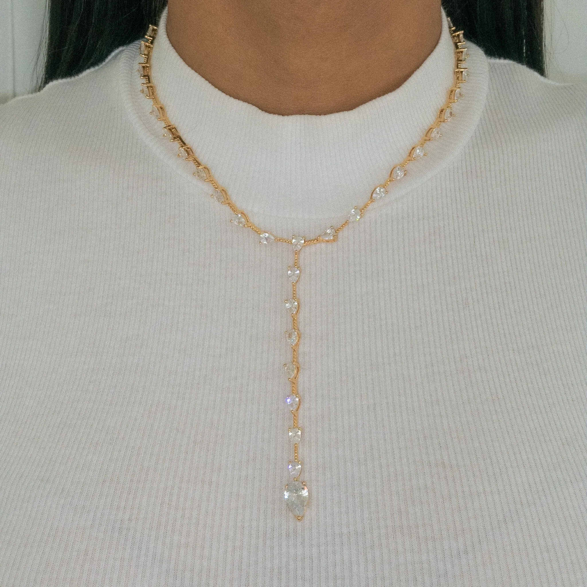 "Down The Middle" Lariat Necklace