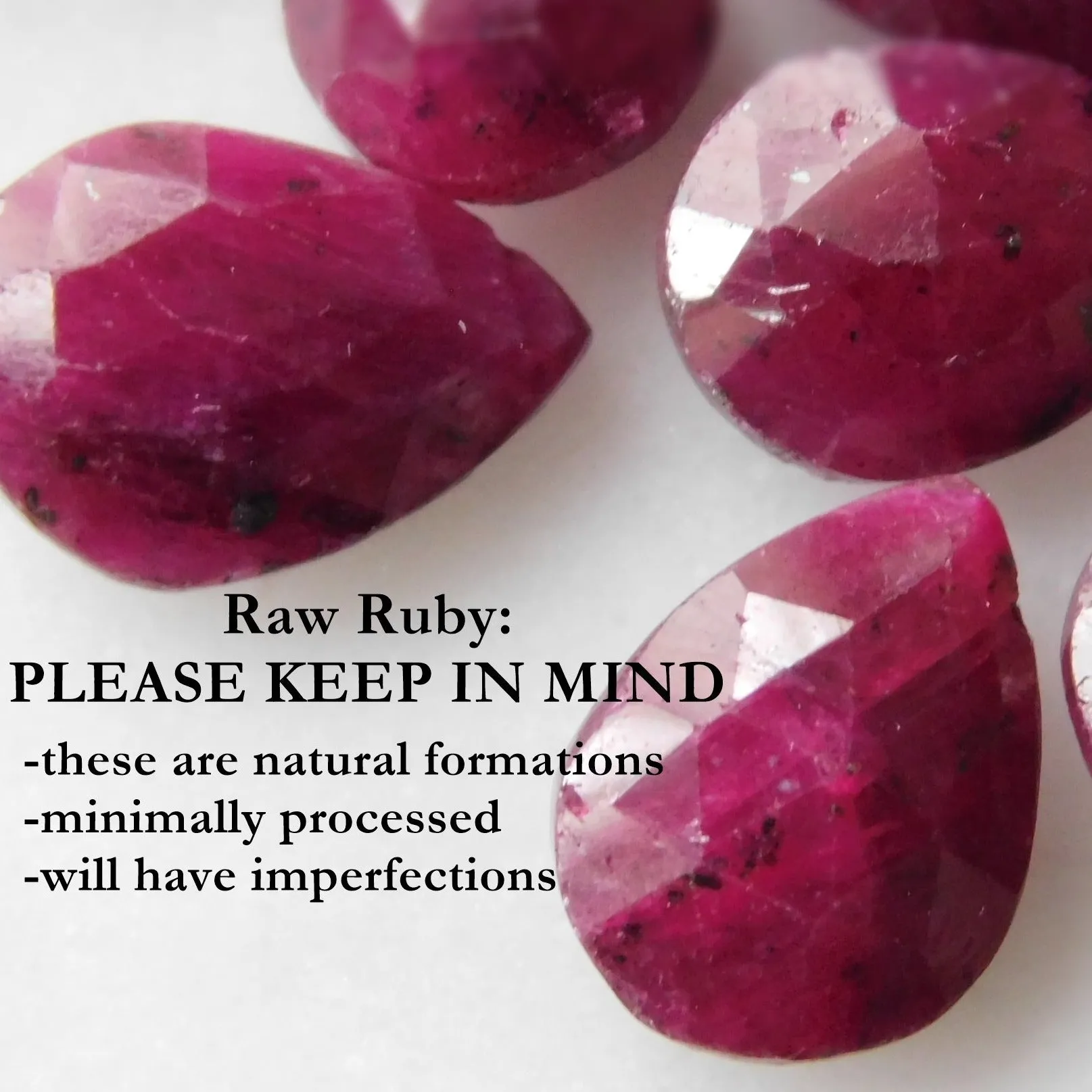 Raw Ruby Drop Necklace