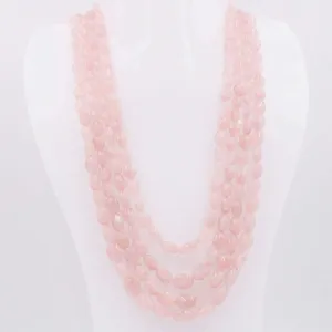 Rose Quartz Layered Necklace Pink Necklace Indian Necklace Sarafa Necklace Gemstone Necklace Beaded Necklace SKU 6143257