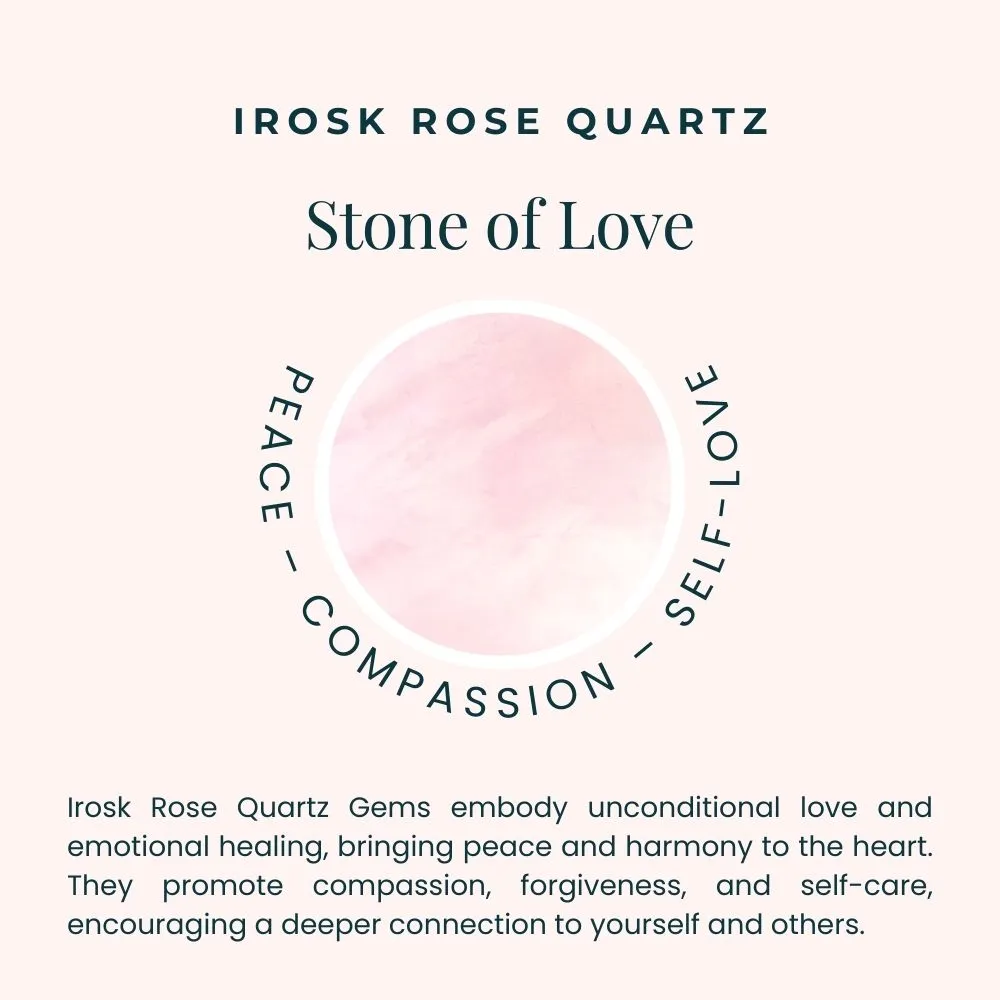 Rose Quartz Neckalce in Silver - Round Shape - Irosk ®