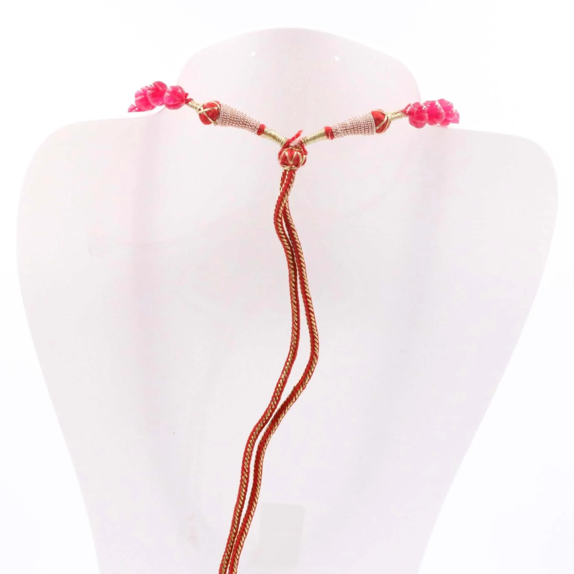 Ruby Red Quartz Necklace gemstone Necklace Ruby Quartz Jewelry Quartz stone Necklace Quartz Pumpkin Necklace Quartz Beads SKU:6142732