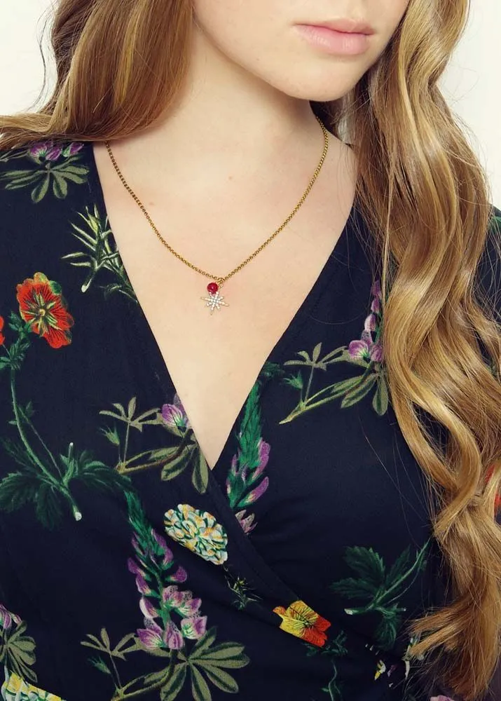 Ruby Star Agate Chain Necklace by Rosie Fox
