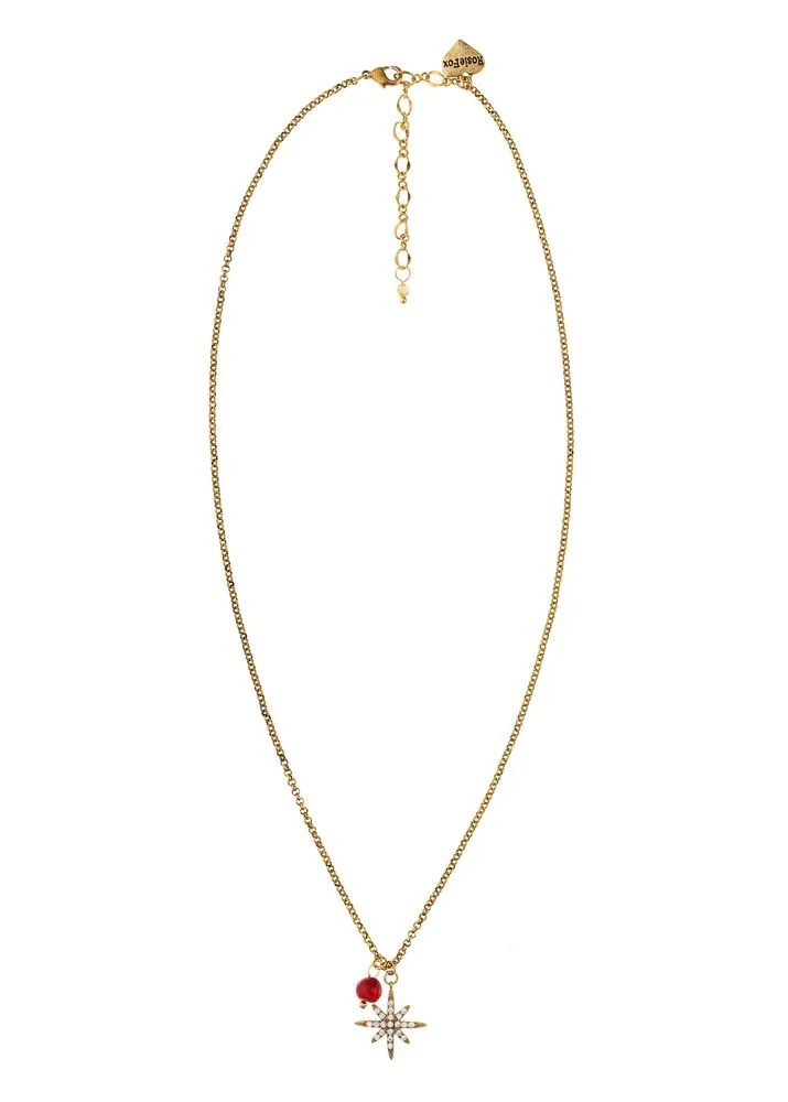 Ruby Star Agate Chain Necklace by Rosie Fox