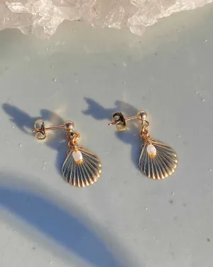 Shell & Pearl Drop Earrings