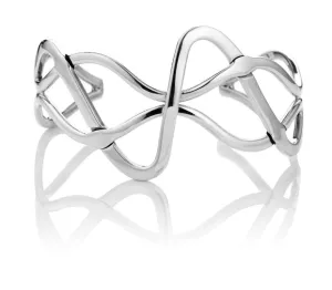 Silver Abstract Flowing Cuff Bangle
