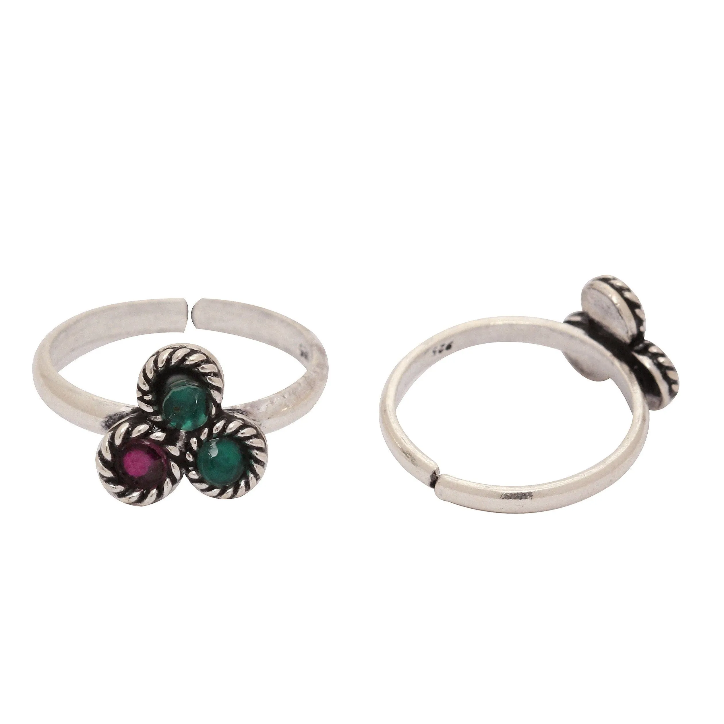 Silver Duo color Toe Ring