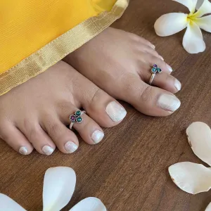 Silver Duo color Toe Ring