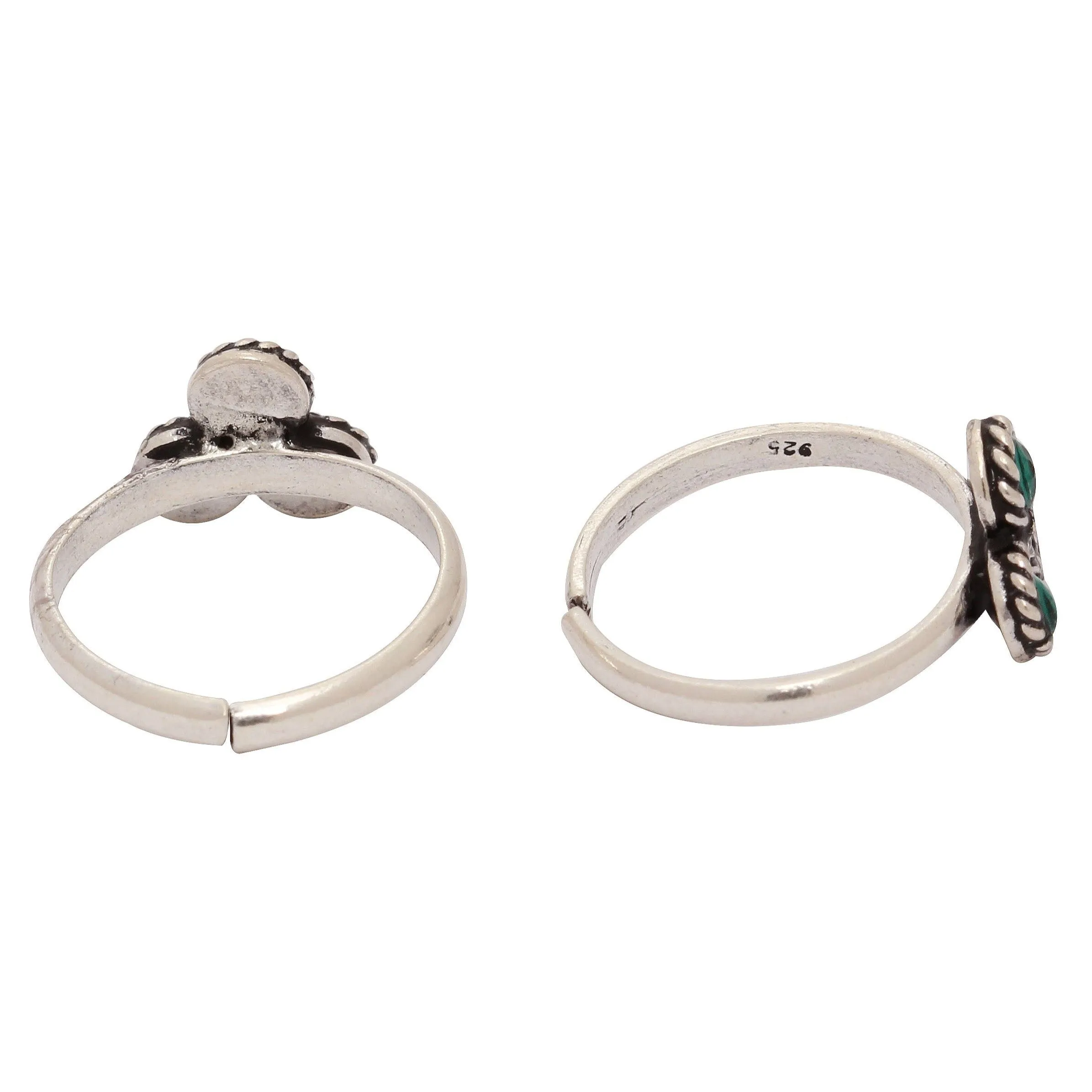 Silver Duo color Toe Ring