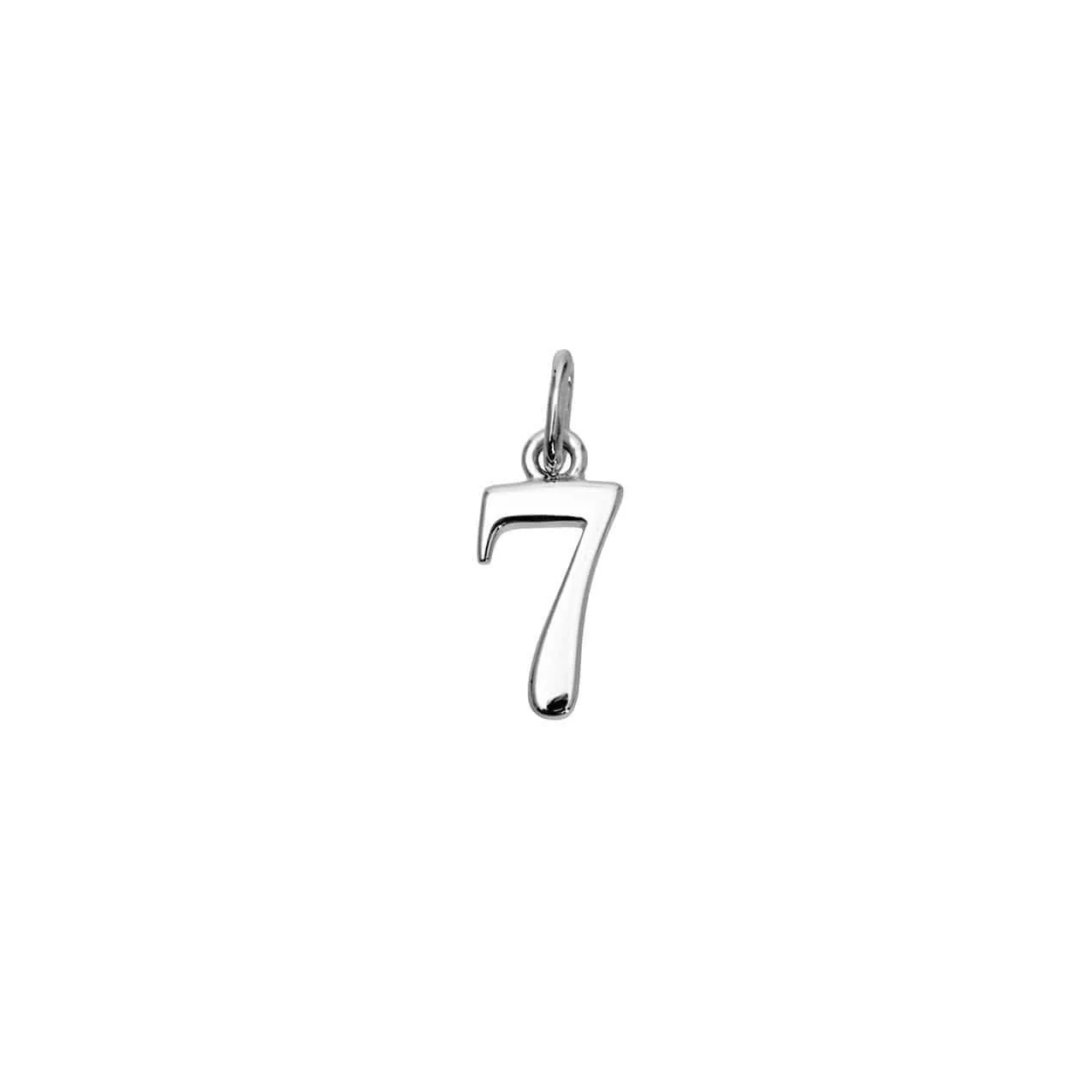 Silver Number 7 Charm
