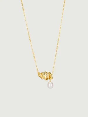 Slideable Baroque Pearl Croissant Necklace