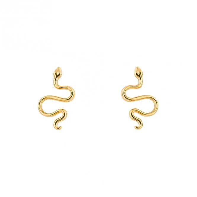 Snake Stud Gold Plated Earrings E6239