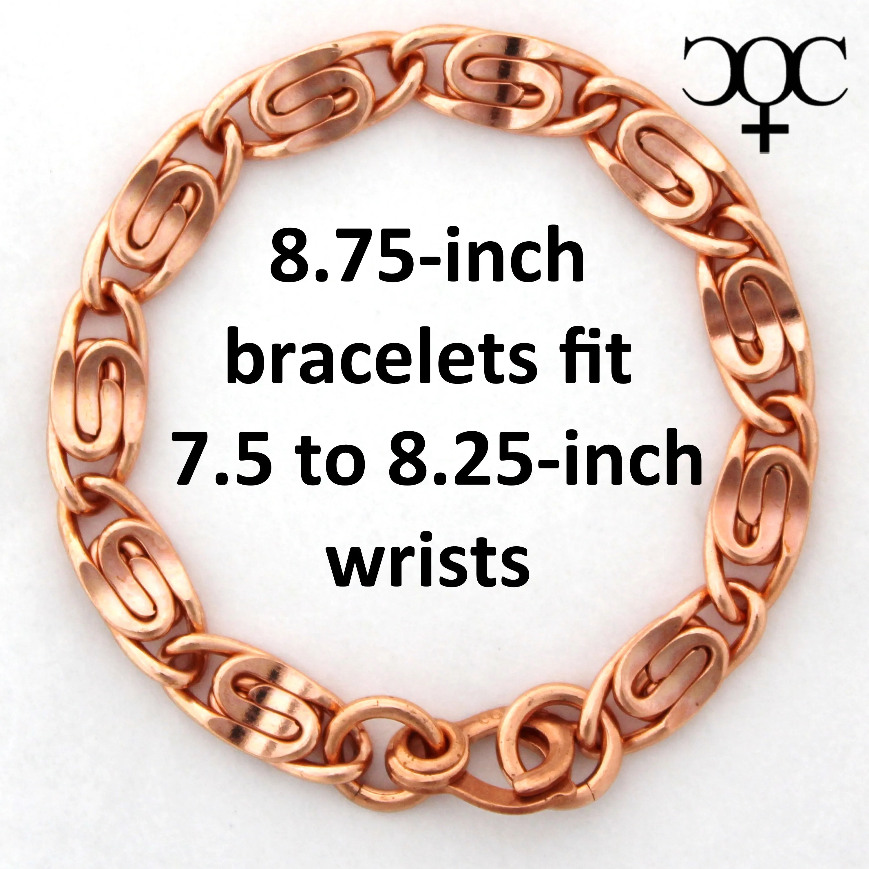 Solid Copper Bracelet Chain Heavy Celtic Scroll Chain Bracelet Copper Bracelet Chain 9 mm Scroll Chain Bracelet For Men And Women
