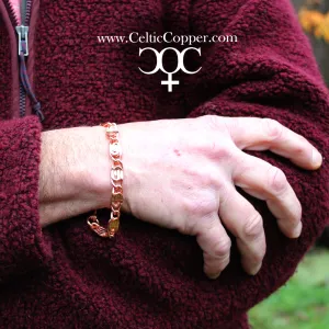 Solid Copper Bracelet Chain Heavy Celtic Scroll Chain Bracelet Copper Bracelet Chain 9 mm Scroll Chain Bracelet For Men And Women