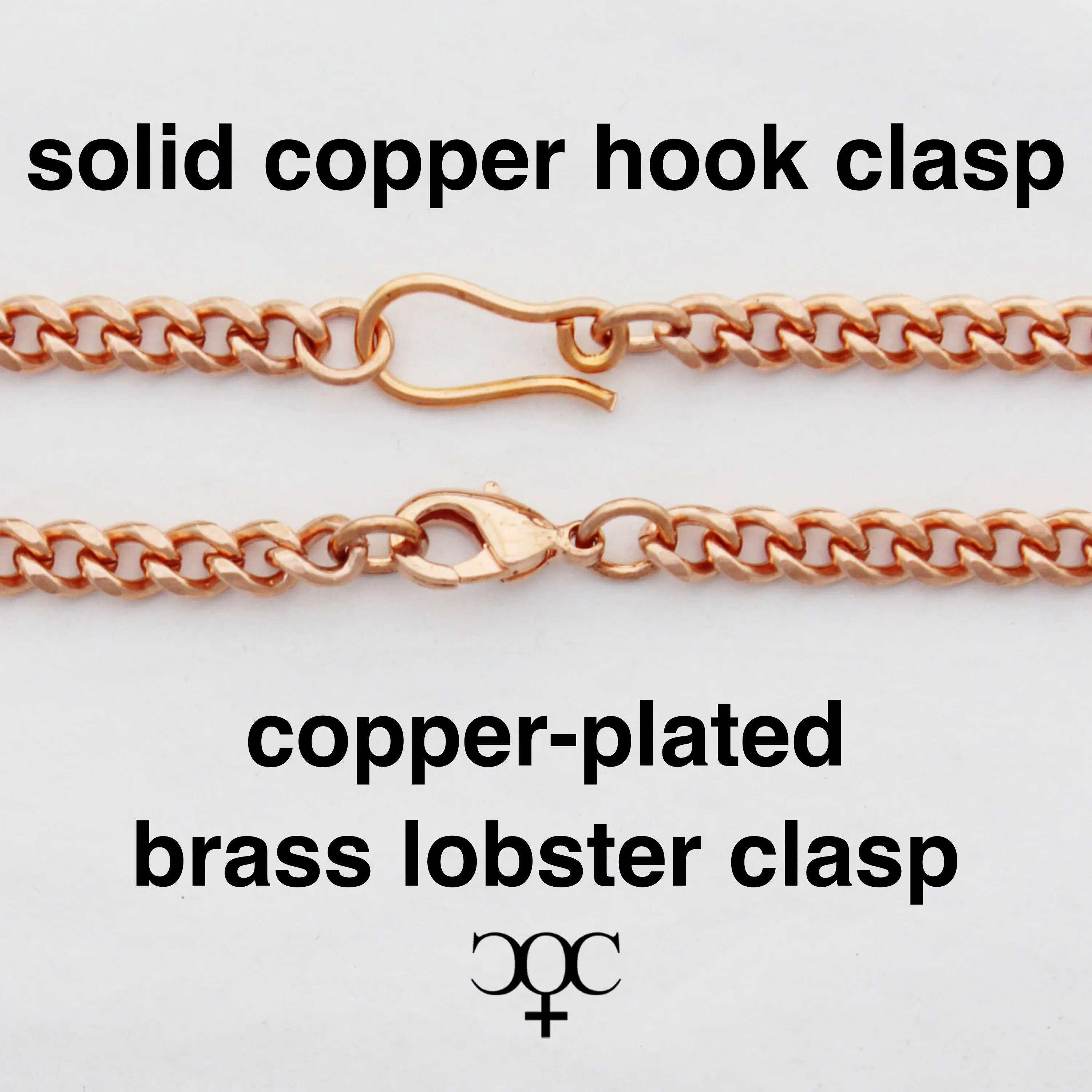Solid Copper Curb Chain Bracelet BC72 Medium 5mm Cuban Curb Copper Bracelet Chain for Men and Women