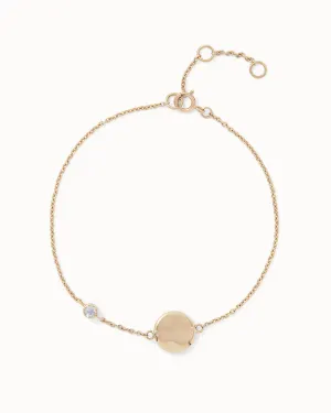Solid Gold Moonstone June Birthstone Bracelet