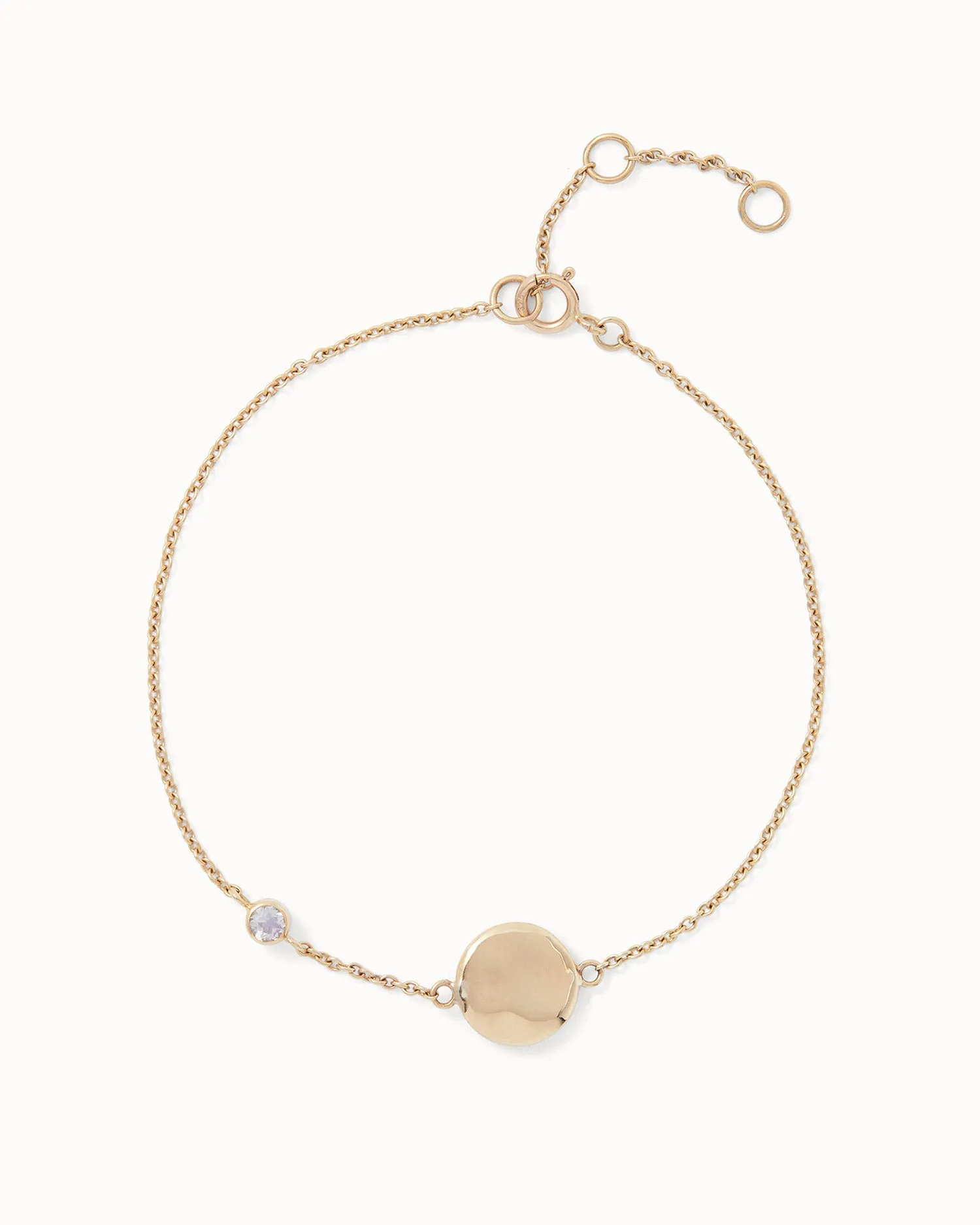 Solid Gold Moonstone June Birthstone Bracelet