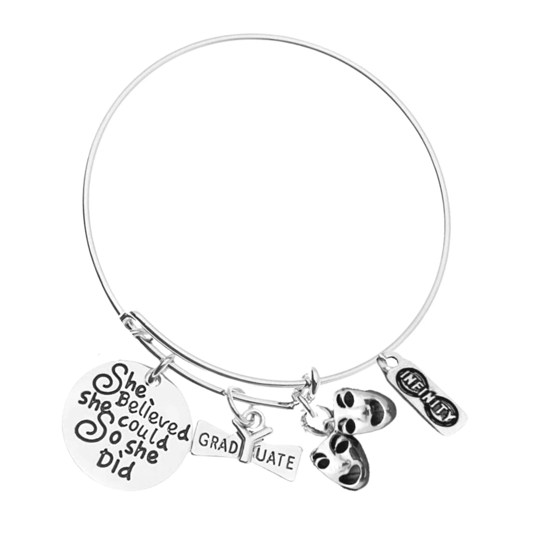 Sports Graduation Bracelet - She Believed She Could- Pick Activity