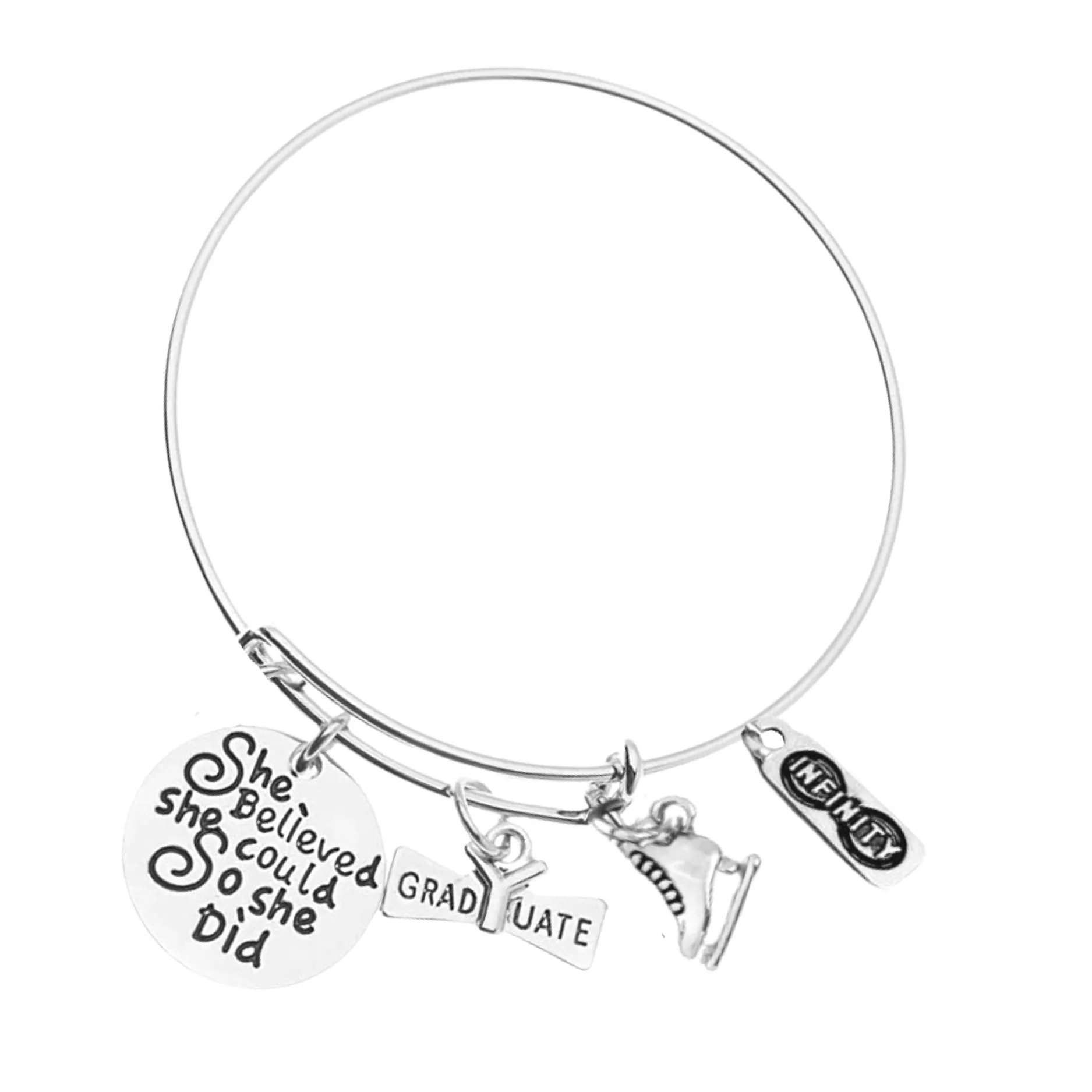 Sports Graduation Bracelet - She Believed She Could- Pick Activity