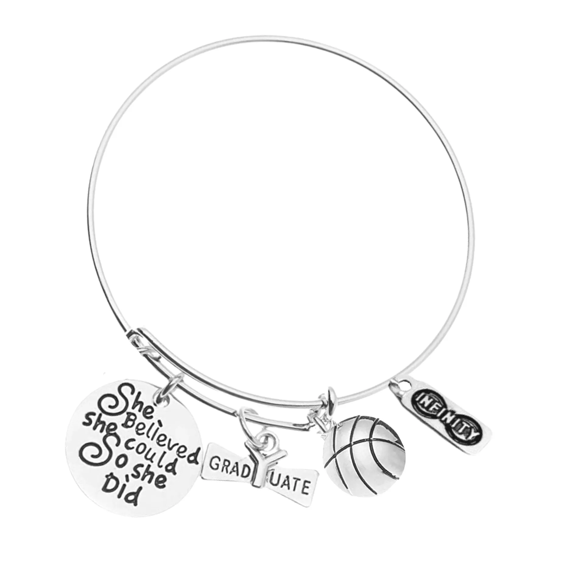 Sports Graduation Bracelet - She Believed She Could- Pick Activity