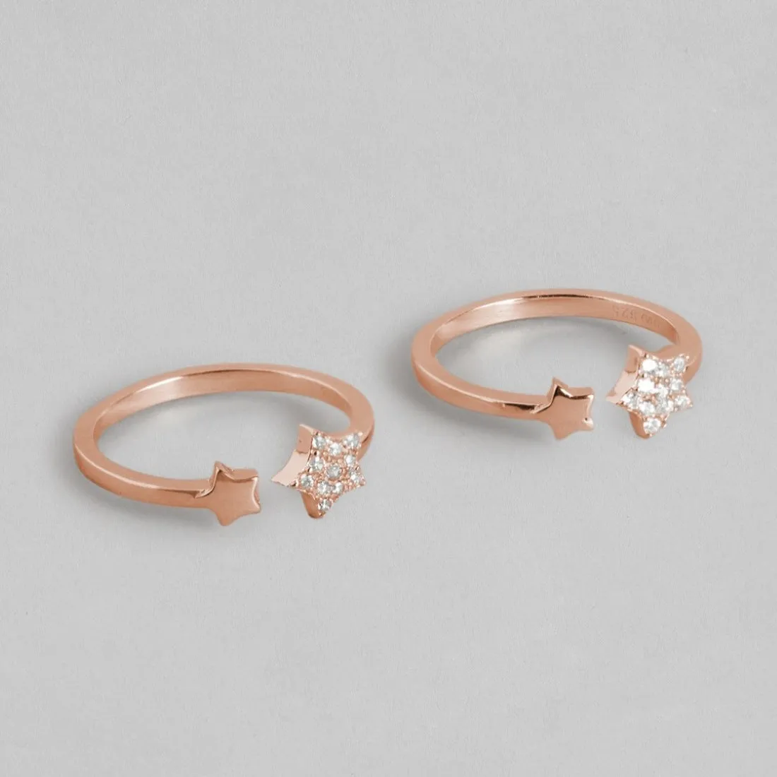 Starry Nights 925 Sterling Silver Rose Gold-Plated Star Toe Ring