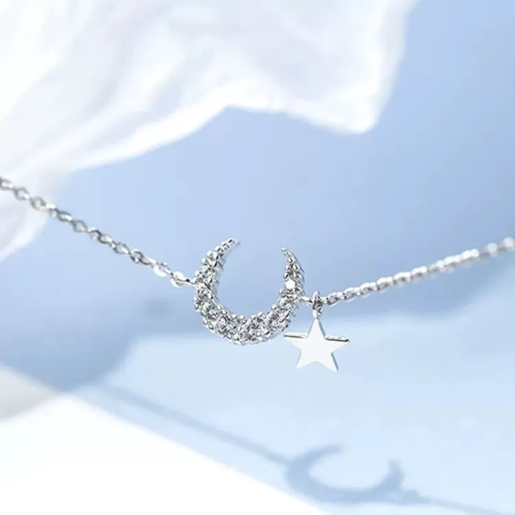 Sterling Silver Gradient Moonstone Zircon Bracelet For Women S-B304
