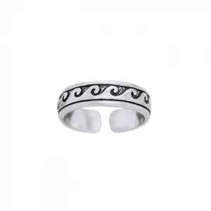 Sterling Silver Wave Toe Ring