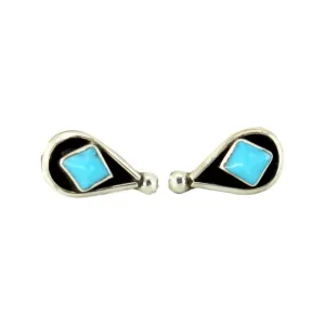 Sterling Turquoise Teardrop Studs